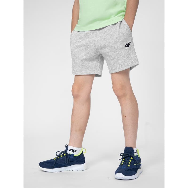 Chlapčenské teplákové kraťasy 4F JUNIOR SHORTS CAS M048-27M-COLD LIGHT GREY MELANGE 2
