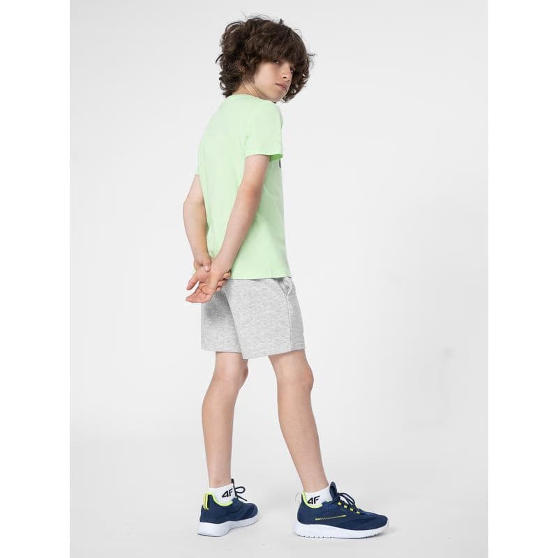 Chlapčenské teplákové kraťasy 4F JUNIOR SHORTS CAS M048-27M-COLD LIGHT GREY MELANGE 3
