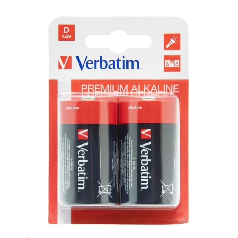 VERBATIM Alkalické batérie D, 2 PACK/LR20 2