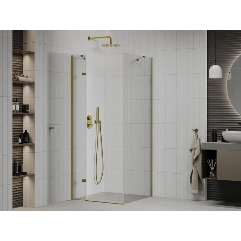 MEXEN/S - ROMA sprchovací kút 90x90, transparent, zlatá 854-090-090-50-00 3