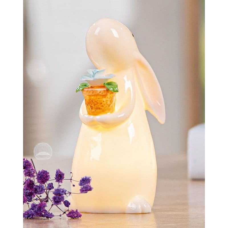LED figúrka zajačika s kvetinovým motívom "Presa" 1