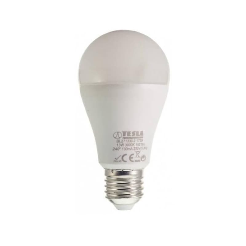 TESLA - LED BL271330-2, žiarovka BULB E27, 13W, 1521 lm - efektivita 117 lm/W