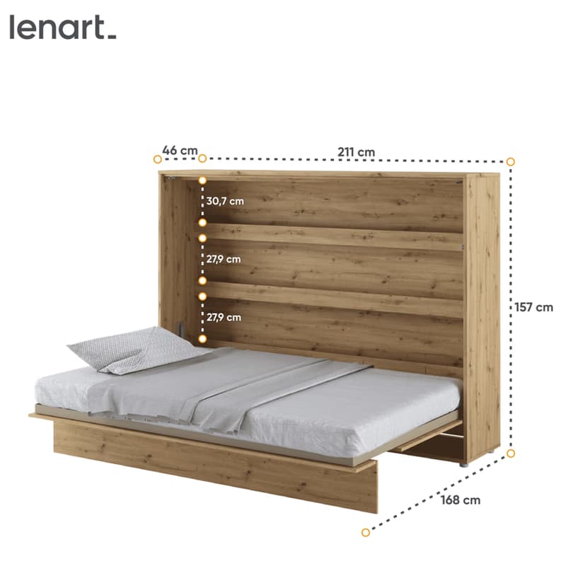 Dig-net nábytok Sklápacia posteľ Lenart BED CONCEPT BC-04 dub artisan | 140 x 200 cm 5