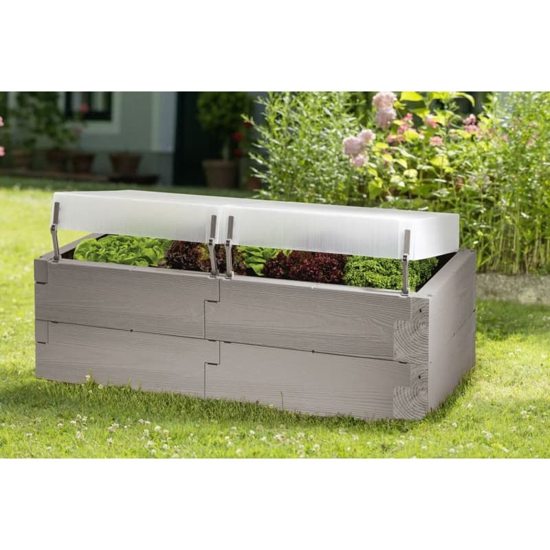Vyvýšený záhon s poklopom 60 x 130 cm plast Dekorhome