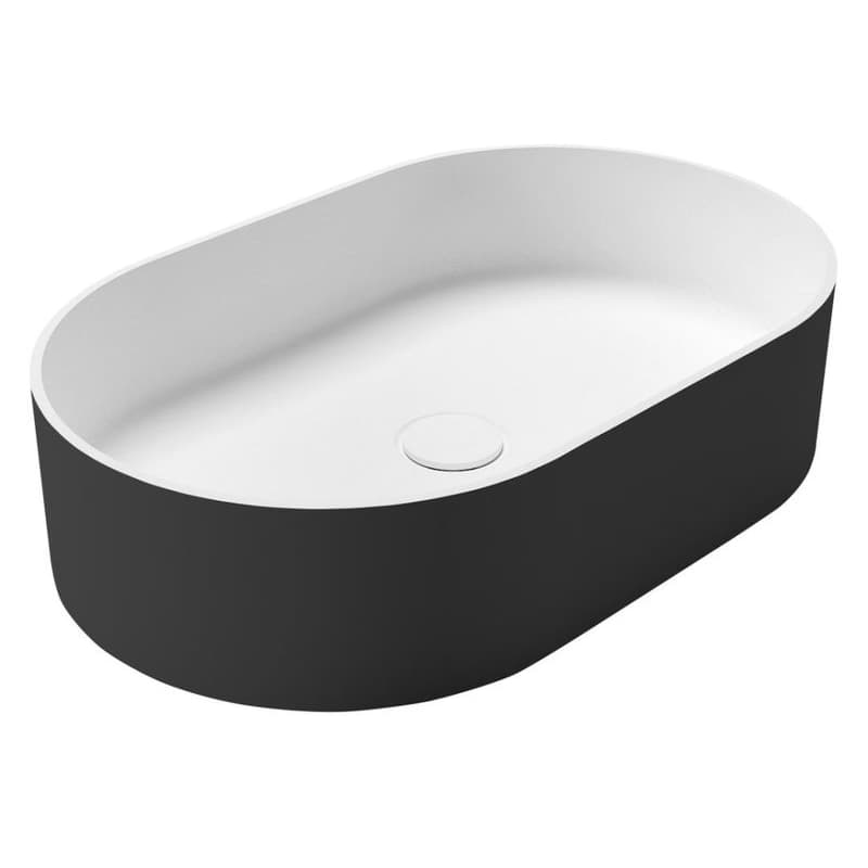 SAPHO - THIN umývadlo na dosku, Rockstone, 55x35cm, biela mat/carina WN205-41 1