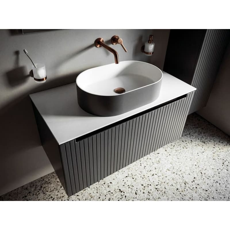 SAPHO - THIN umývadlo na dosku, Rockstone, 55x35cm, biela mat/carina WN205-41 3