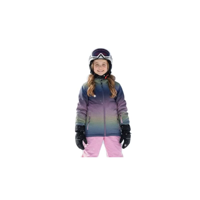 Dievčenská lyžiarska bunda COLOR KIDS Ski Jacket - AOP -4213-Bonbon