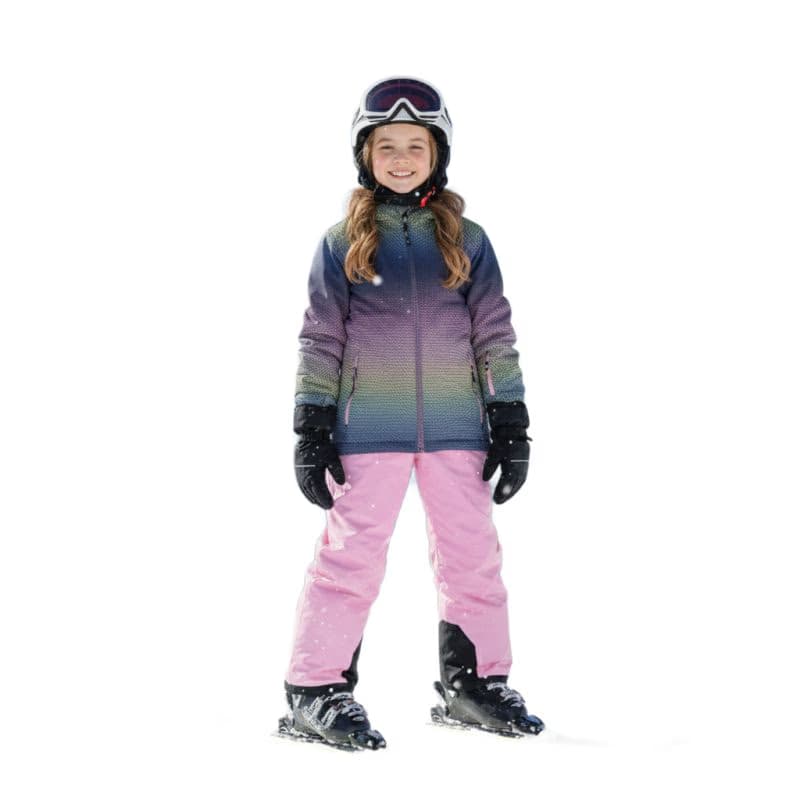 Dievčenská lyžiarska bunda COLOR KIDS Ski Jacket - AOP -4213-Bonbon 2