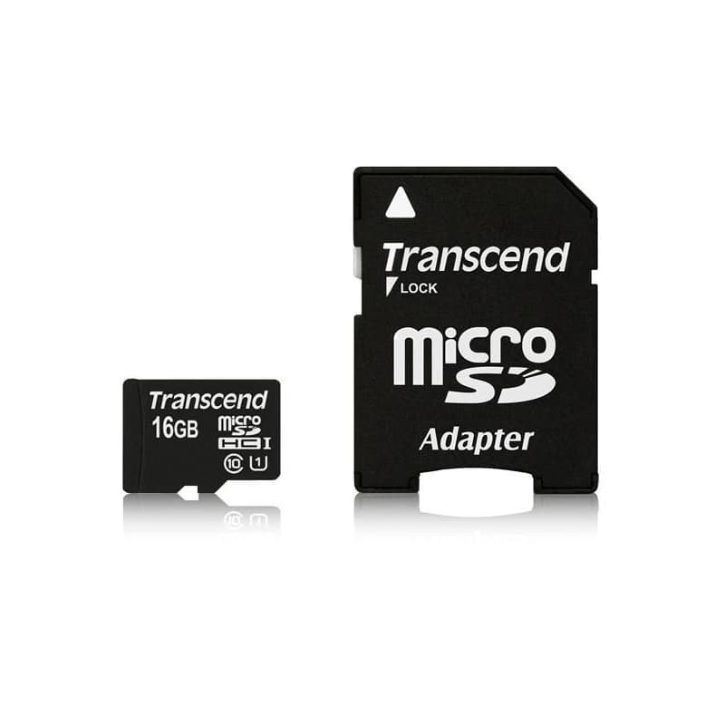 TRANSCEND MicroSDHC karta 16GB Premium, Class 10 UHS-I 300x + adaptér