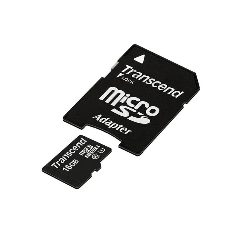 TRANSCEND MicroSDHC karta 16GB Premium, Class 10 UHS-I 300x + adaptér 2