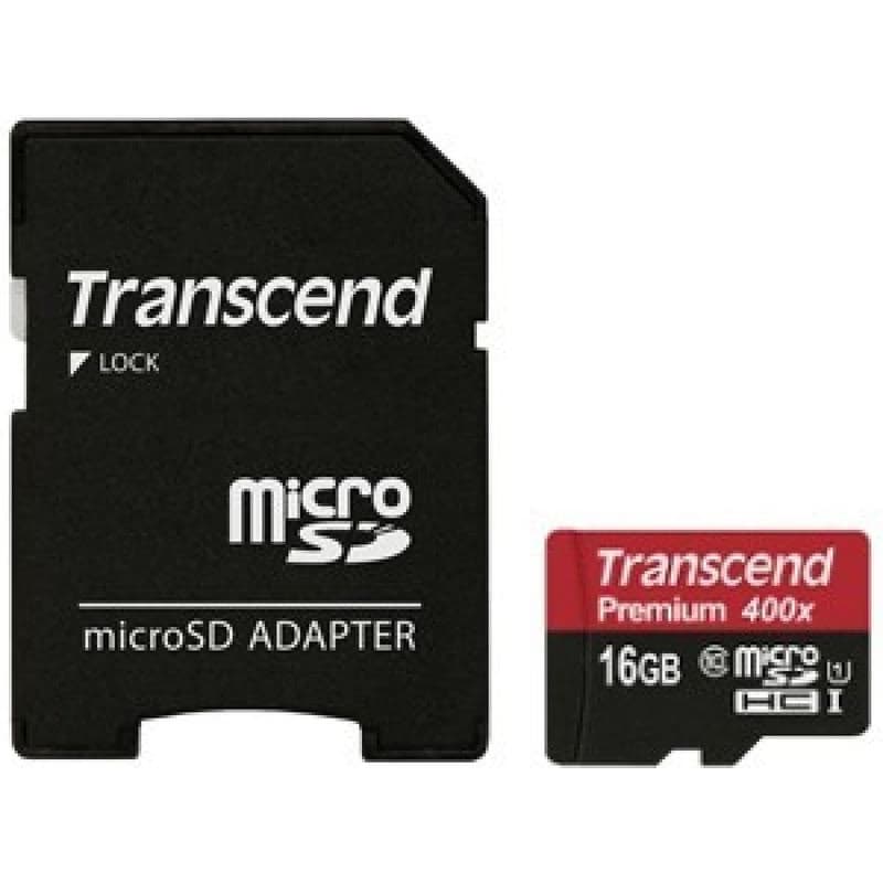 TRANSCEND MicroSDHC karta 16GB Premium, Class 10 UHS-I 300x + adaptér 5