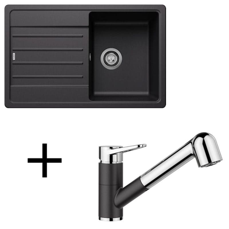 Blanco set Legra 45 S + Wega II-S silgranit/chróm čierna 1