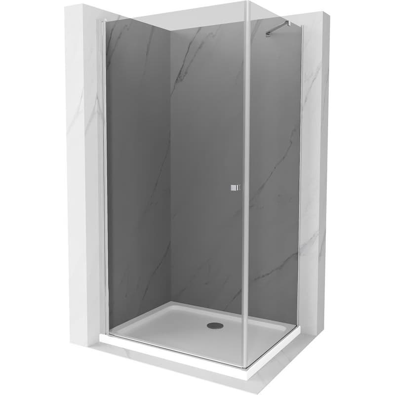 MEXEN/S - Pretória sprchovací kút 90x100, grafit, chróm + sprchová vanička vrátane sifónu 852-090-100-01-40-4010