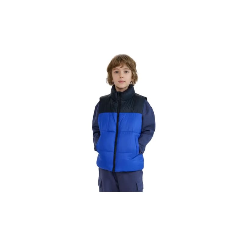 Chlapčenská vesta 4F JUNIOR VEST JACKET-JWSS25TVJAM208-36S-BLUE