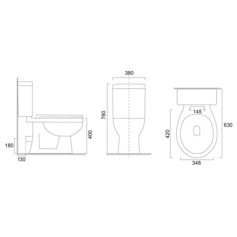 Mereo WC kombi, RIMLESS, zadný odpad s armatúrou VSD99 6