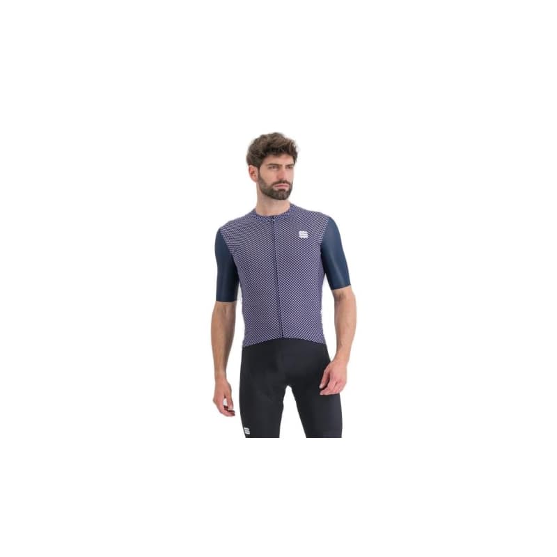 Pánsky cyklistický dres s krátkym rukávom SPORTFUL Checkmate jersey, galaxy blue chalck violet