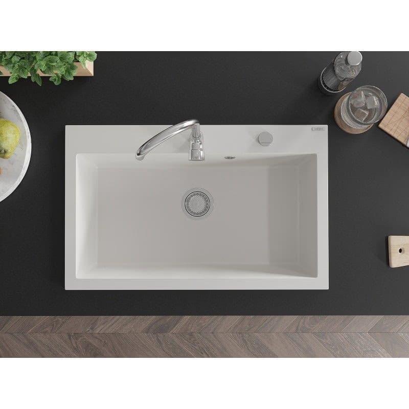MEXEN MEXEN - Elix granitový drez 1-miska 800 x 500 mm, biela, sifón chróm 6527801005-20 3