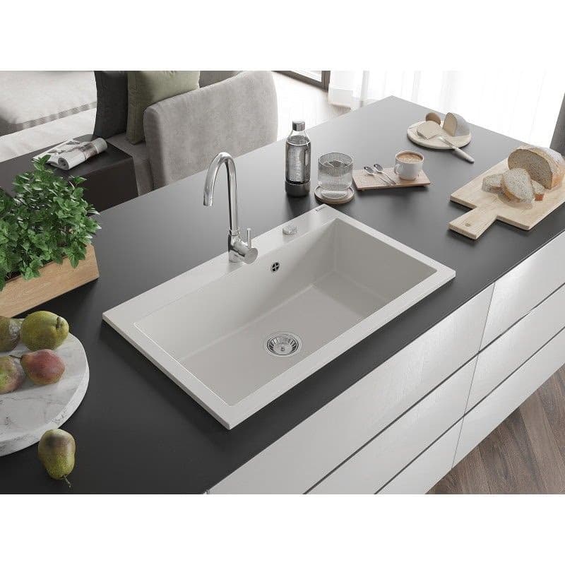 MEXEN MEXEN - Elix granitový drez 1-miska 800 x 500 mm, biela, sifón chróm 6527801005-20 4