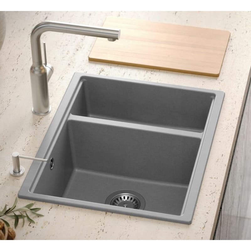 Quadron Quadron - Granitový drez Logan 150 Grey Metallic Zlaty HCQL5646U5-G1_U 5