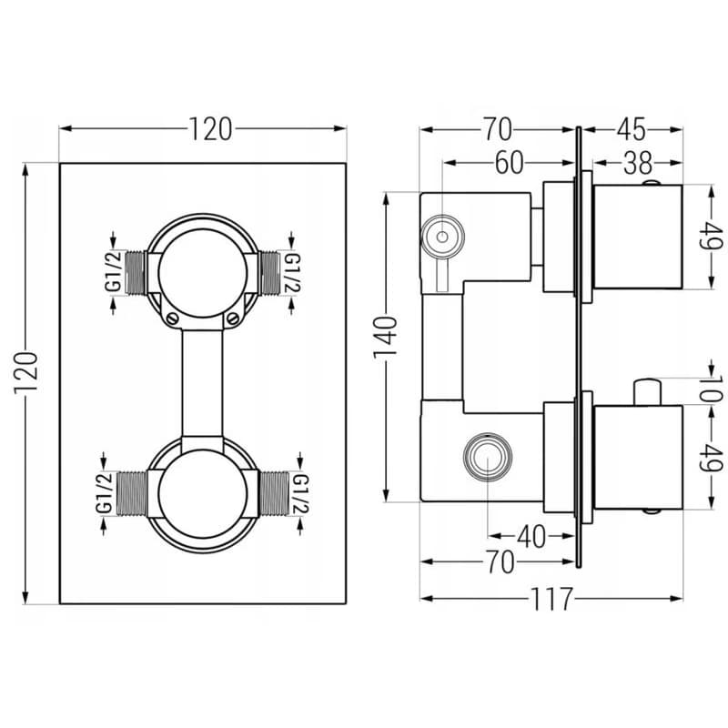 MEXEN/S MEXEN/S - Cube DR02 podomietkový sprchový SET + slim sprcha 25, biela 77502DR0225-20 2