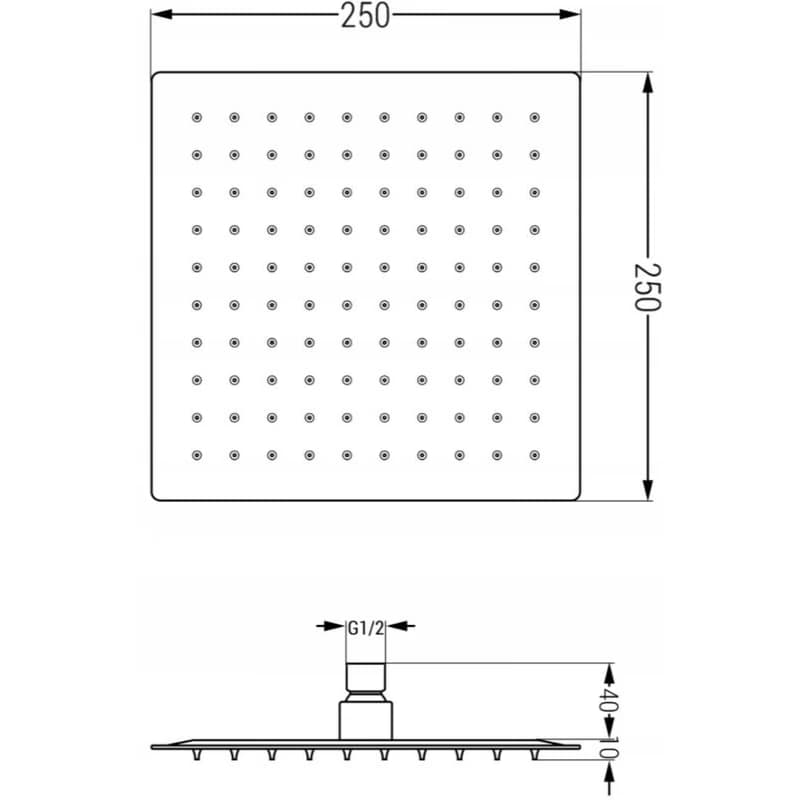 MEXEN/S MEXEN/S - Cube DR02 podomietkový sprchový SET + slim sprcha 25, biela 77502DR0225-20 3