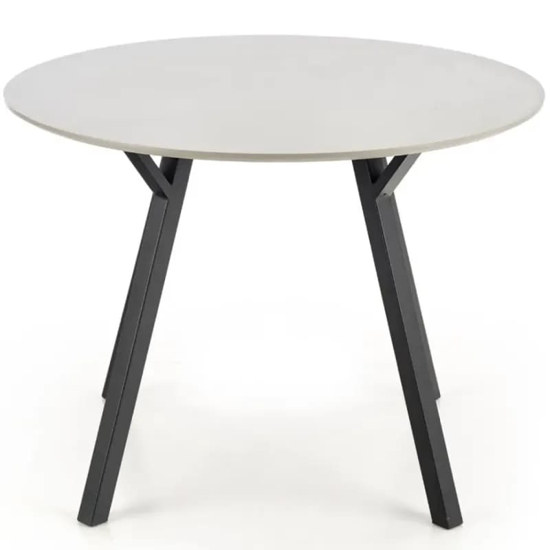 Stôl Balrog Okrúhly 100 Mdf/Oceľ – Svetlý Popolavý/Čierna 1