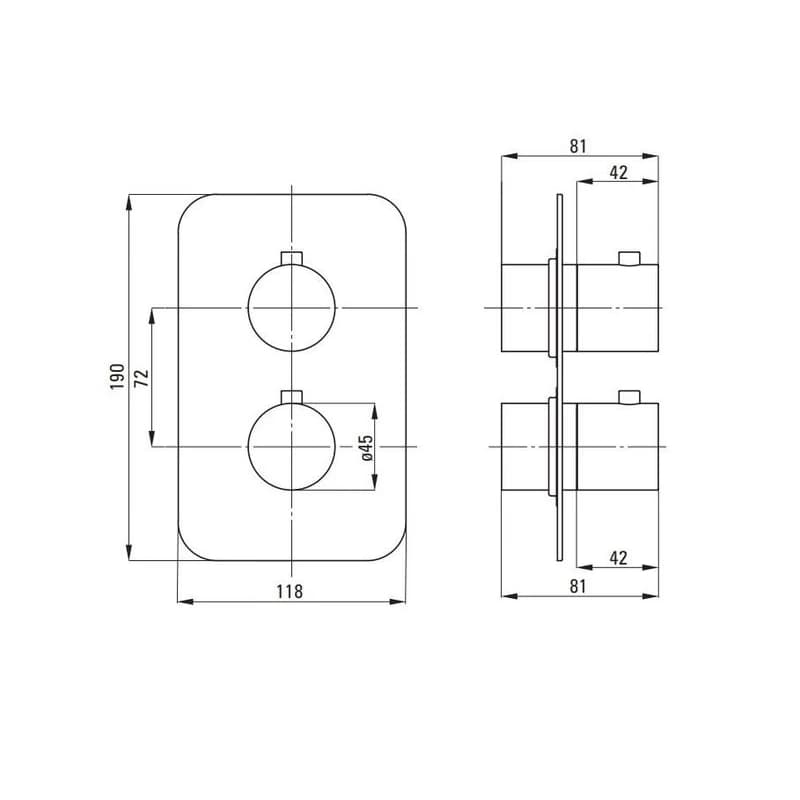 DEANTE - Therm titan - Vonkajší prvok, pre termostatický BOX BXY_DEBT 2