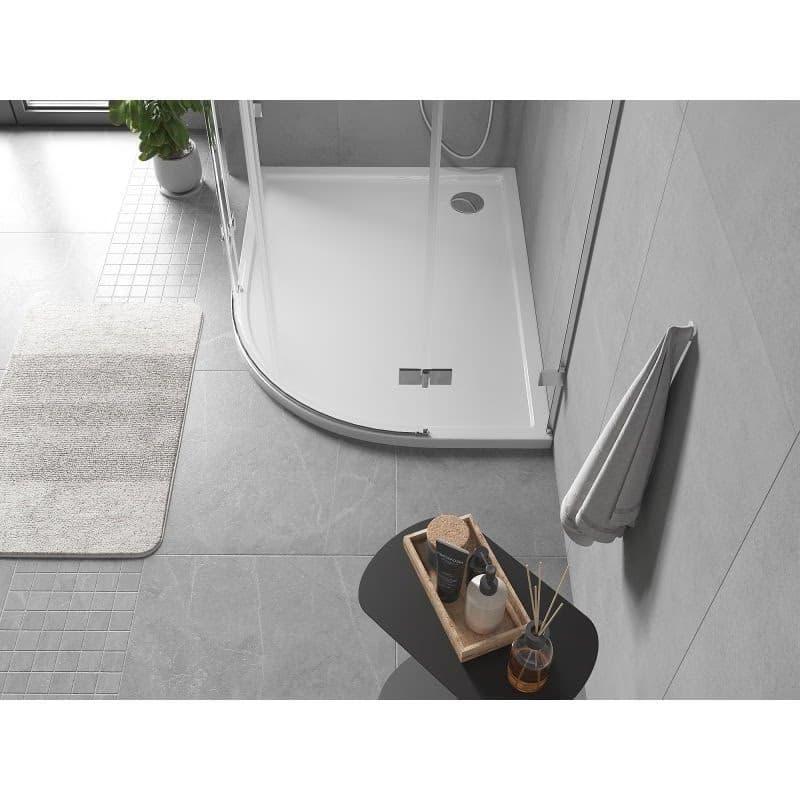 MEXEN - Flow Sprchová vanička štvrťkruh asymetrická slim ľavá 100 x 90, biela lesk 46Q109010L 3