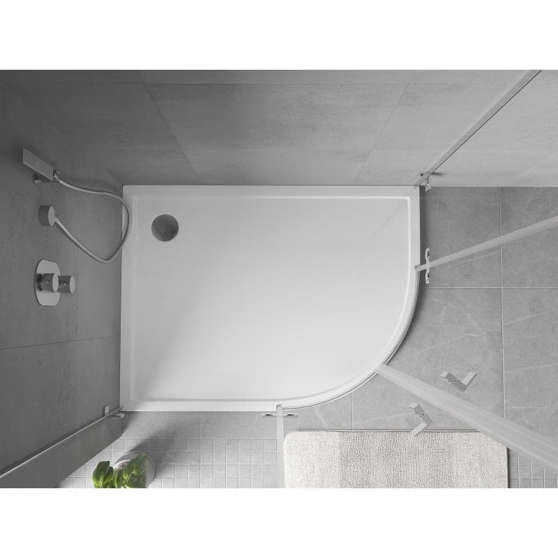 MEXEN - Flow Sprchová vanička štvrťkruh asymetrická slim ľavá 100 x 90, biela lesk 46Q109010L 4