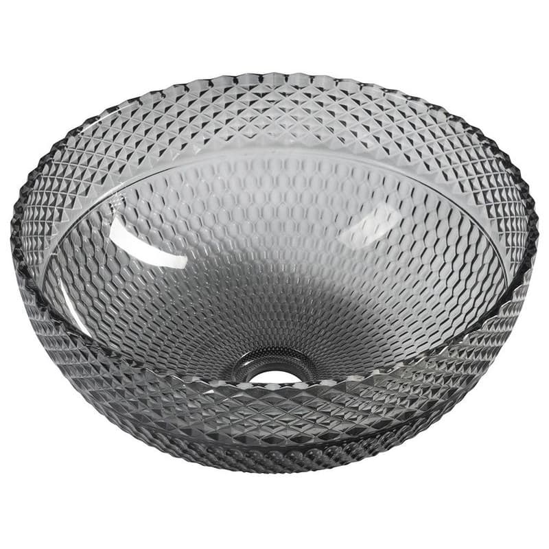 SAPHO - MARAC gravírované sklenené umývadlo na dosku priemer 39,5cm, čierna TY310 1
