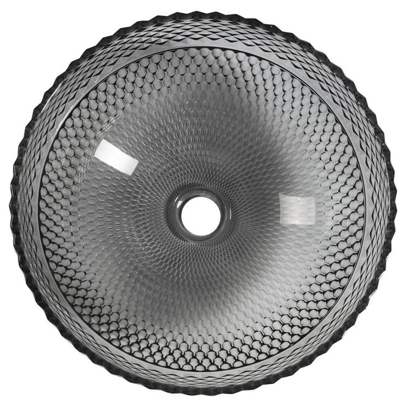 SAPHO - MARAC gravírované sklenené umývadlo na dosku priemer 39,5cm, čierna TY310 2