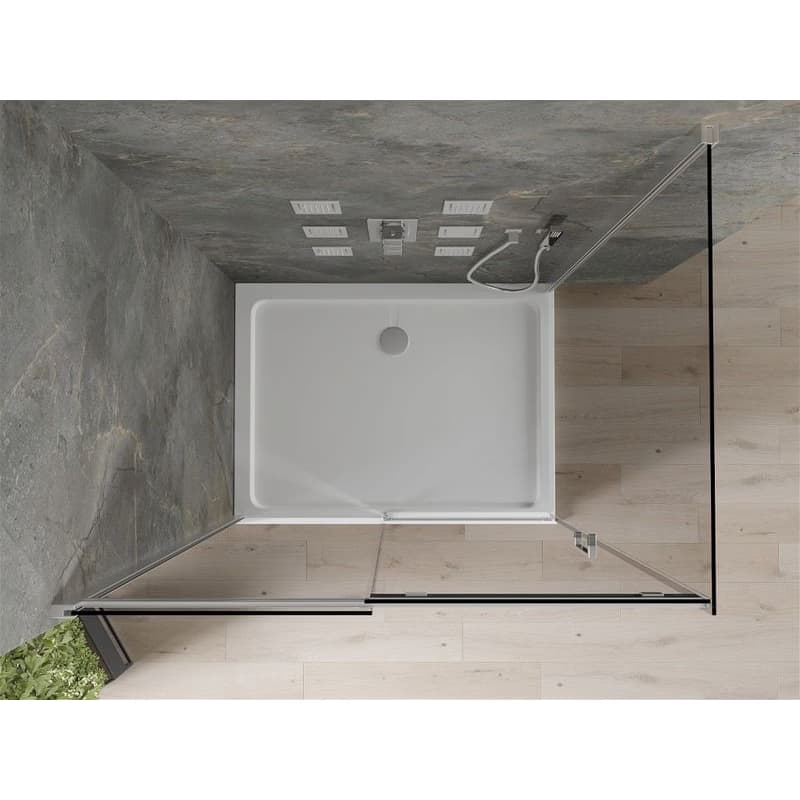 MEXEN/S - Omega sprchovací kút 120 x 90, grafit, chróm + vanička so sifónom 825-120-090-01-40-4010 6