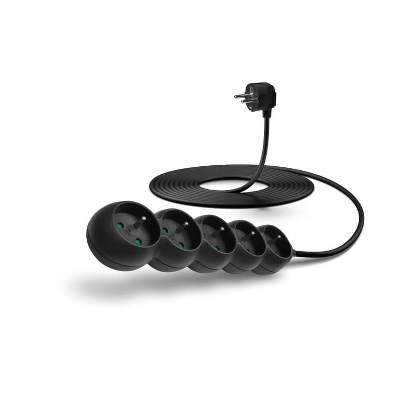 CONNECT IT predlžovací kábel 230 V, 5 zásuviek, 2 m, bez vypínača (čierny) 1