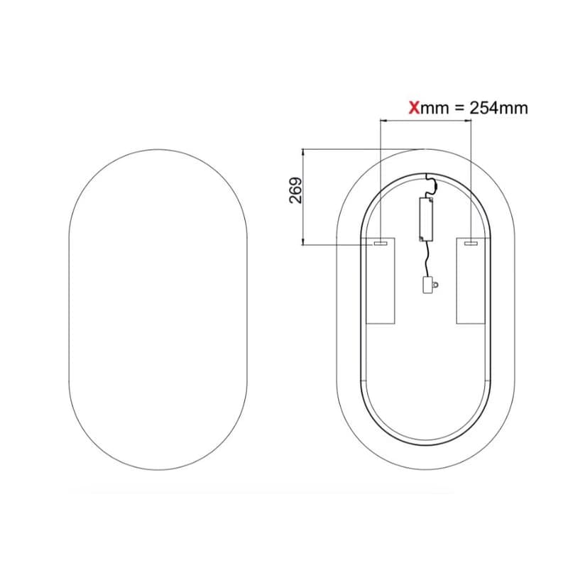 ArtCom LED zrkadlo APOLLO | čierna 50 x 90 cm 4