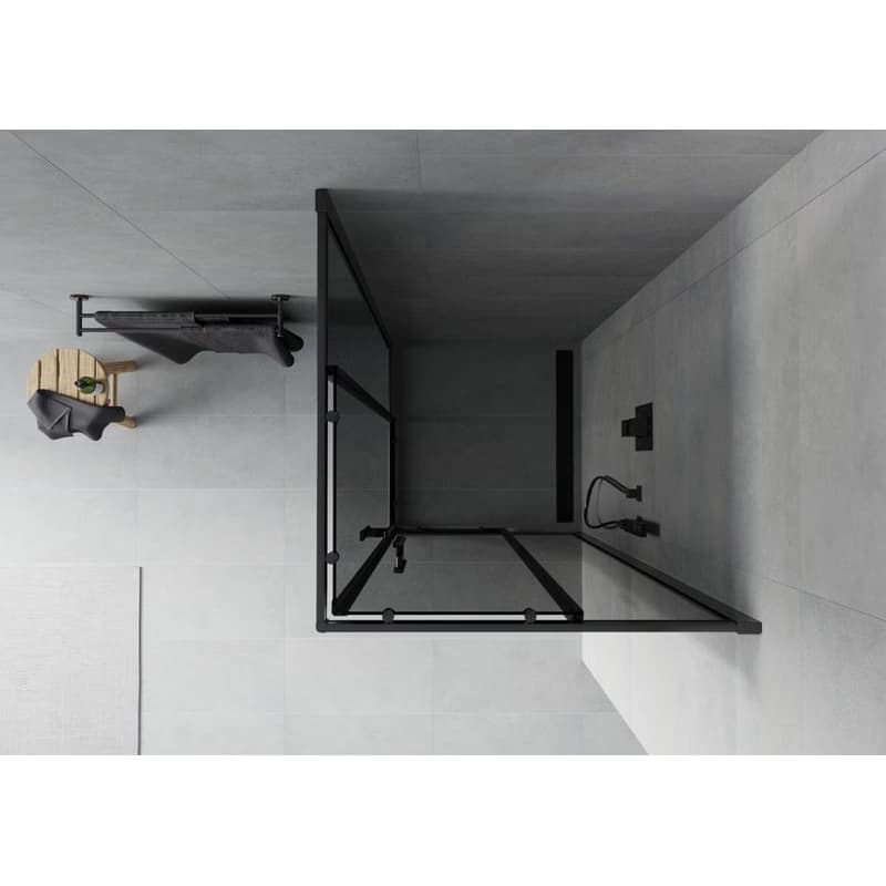 MEXEN - Rio sprchovací kút štvorec 80 x 80, grafit, čierna 860-080-080-70-40 4
