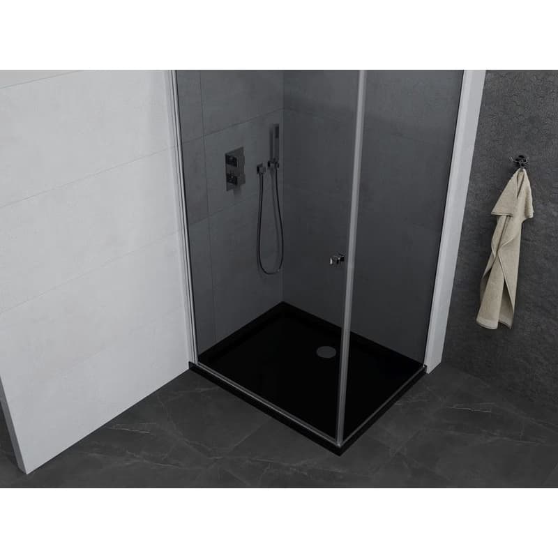MEXEN/S - Pretória sprchovací kút 100x80, grafit, chróm + sprchová vanička vrátane sifónu 852-100-080-01-40-4070 4