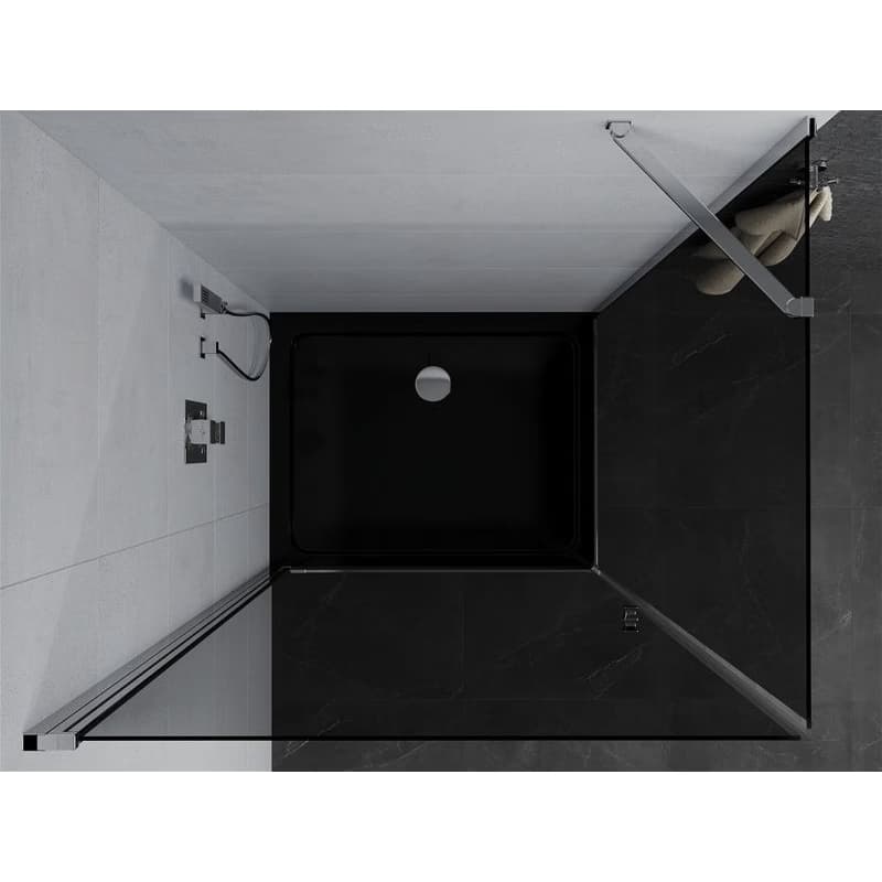 MEXEN/S - Pretória sprchovací kút 100x80, grafit, chróm + sprchová vanička vrátane sifónu 852-100-080-01-40-4070 6