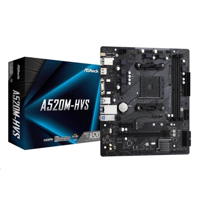 ASRock MB Sc AM4 A520-HVS, AMD A520, 2xDDR4, HDMI