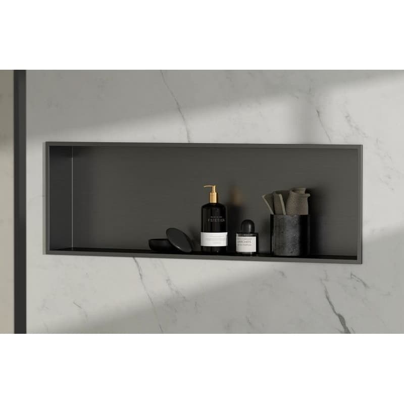 Polysan INSERTA zapustená polica do obkladu, 810x270 mm, nerez, antracit 1301-82B