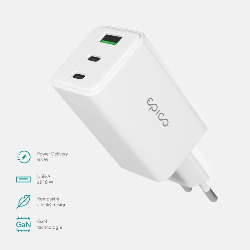 Epico UltraBoost GaN 65W sieťový adaptér EA65 - biela 4