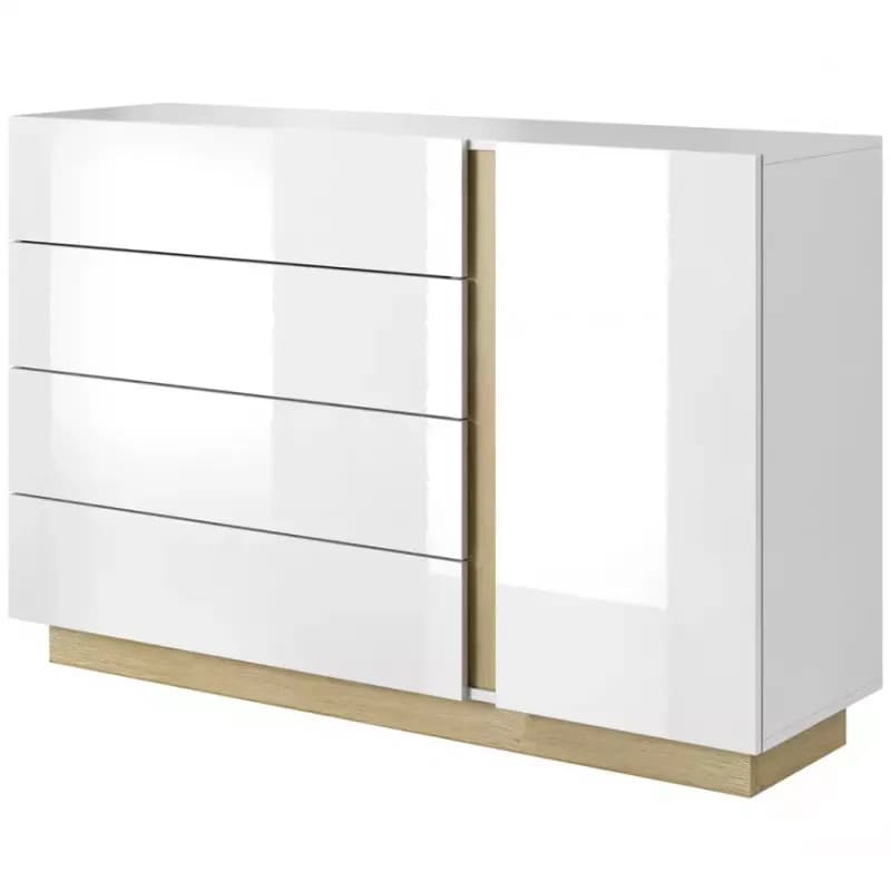 Komoda Arco D4S biela+dub grandson 1