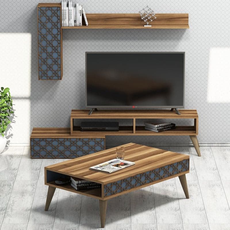 Living Room Furniture Set Planet - Walnut, Chalcedony