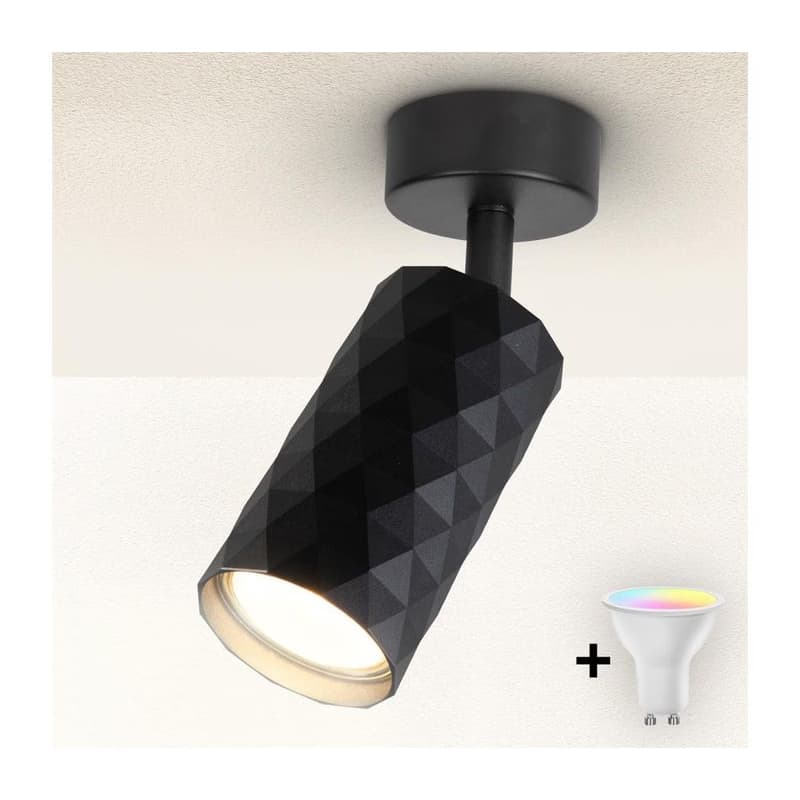 Brilagi - LED RGBW stmievateľné bodové svietidlo SELE DIAMANT 1xGU10/4,8W/230V čierne BG2850+AI2382 1