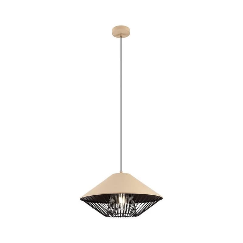 Redo 01-3007 - Závesný luster na lane GRILL 1xE27/42W/230V pr. 39,6 cm čierna/béžová 01-3007 1