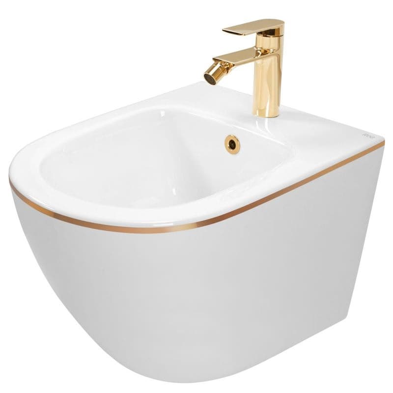 REA - Závesný bidet Carlo Mini White Gold Edge REA-C6990 1