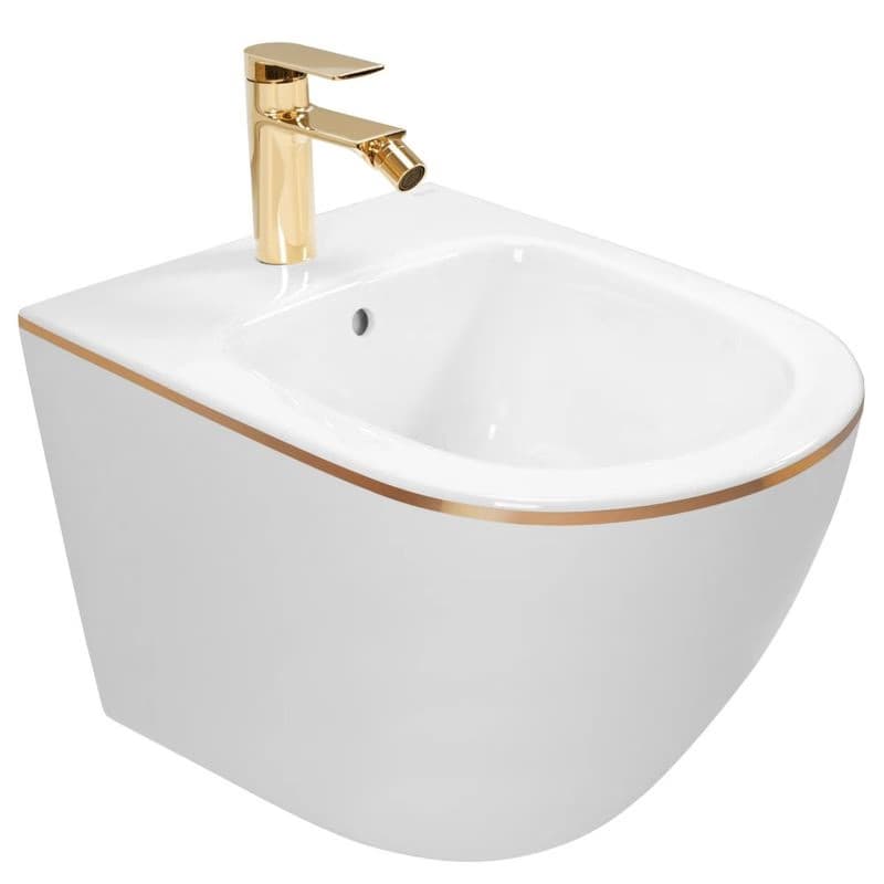 REA - Závesný bidet Carlo Mini White Gold Edge REA-C6990 2