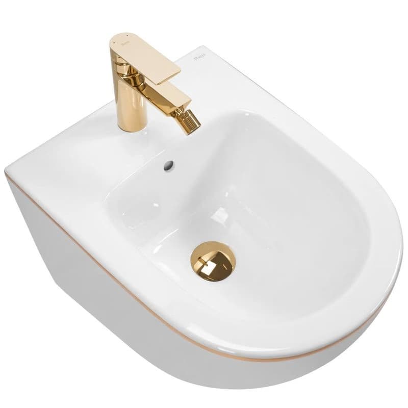REA - Závesný bidet Carlo Mini White Gold Edge REA-C6990 4