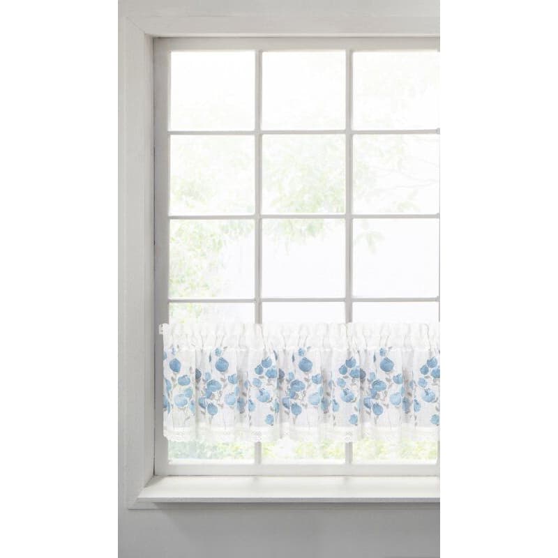 ArtFir Záclona POLA P | modré kvety 150 x 30 cm 1