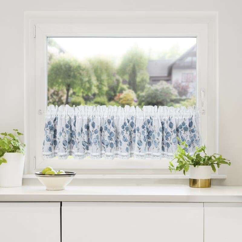 ArtFir Záclona POLA P | modré kvety 150 x 30 cm 2