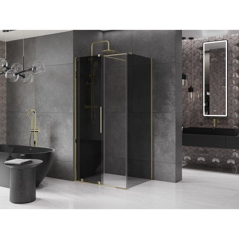 MEXEN/S - Velár sprchovací kút, posuvné dvere 90 x 80, grafit, zlato 871-090-080-41-50 4